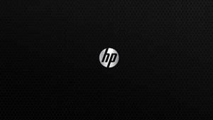 HP標誌在黑色六角形網格背景上 — HP 壁紙