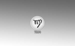 銀色圓圈中的處女座星座符號，下方有VIRGO字樣。 — 雙子座 壁紙
