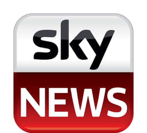 Sky News 應用程式標誌，白色背景上有黑色 sky 文字，紅色背景上有白色 news 文字。 — Off white 標誌 壁紙