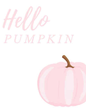 粉紅色南瓜，棕色莖，下方有 'Hello PUMPKIN' 文字。 — 南瓜 壁紙