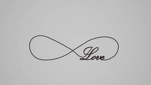 灰色背景上無限符號內寫有love一詞。 — 無限符號 壁紙