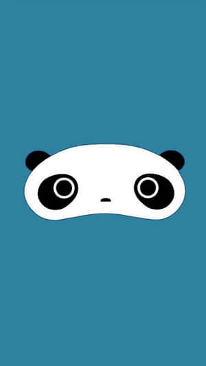 一隻可愛的卡通熊貓從青色背景中探出。 — 卡通 壁紙