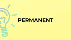 青綠色燈泡圖示及黃色背景上的permanent字樣 — 燈泡 壁紙
