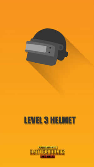 橙色背景上的 PUBG Mobile 黑色 Level 3 頭盔及遊戲標誌。 — 遊戲玩家標誌 壁紙