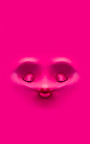 一個發光的抽象面孔，帶有充滿活力的粉紅色眼睛和嘴唇。 — 夢幻 GIF 壁紙