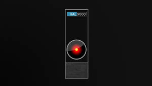 HAL 9000 人工智慧在黑色背景上帶有發光的紅色眼睛。 — 機器人 壁紙