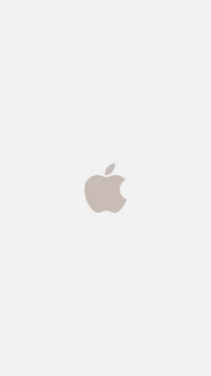 灰色Apple標誌居中在淺灰色背景上 — 白色 iPhone 壁紙