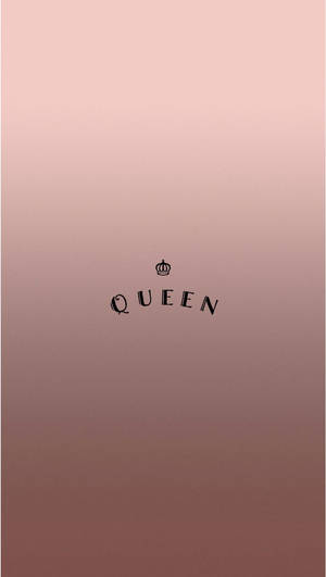 玫瑰金漸變，上面有queen字樣和一個皇冠。 — 玫瑰金 iPhone 壁紙