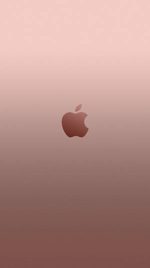 玫瑰金漸變背景，中央有Apple標誌 — 玫瑰金 iPhone 壁紙