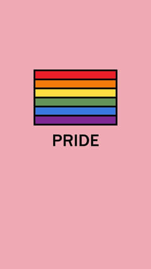 粉紅色背景上帶有PRIDE字樣的彩虹驕傲旗幟。 — 雙性戀旗幟 壁紙
