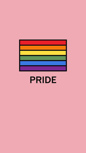 粉紅色背景上帶有PRIDE字樣的彩虹驕傲旗幟。 — 彩虹旗 壁紙
