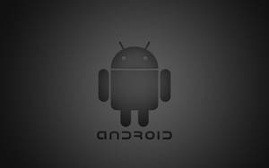 深色漸變背景上的Android機器人標誌，下方有android文字 — 安卓 壁紙