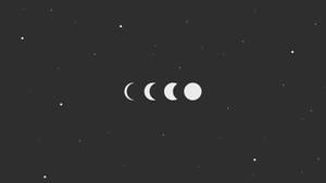 四個月亮相位排成一排，背景是繁星點點的夜空。 — 月光 壁紙