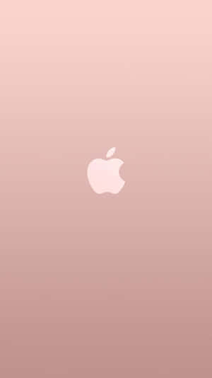 白色Apple標誌置於玫瑰金漸變背景中央。 — 玫瑰金美學 壁紙