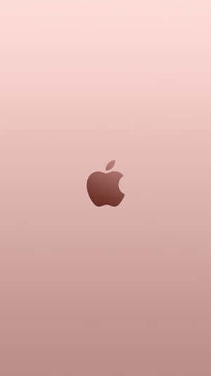 蘋果標誌置於玫瑰金漸變背景中央 — 玫瑰 iPhone 壁紙