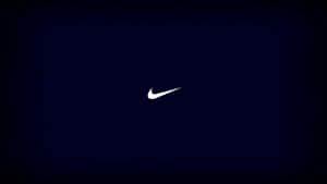 深藍色背景上的白色Nike勾勾標誌 — 藍色美學電腦 壁紙