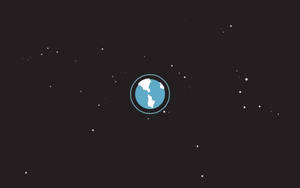 一個藍白地球儀圖示居中在黑暗的星空背景上。