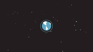 一個藍色地球圖示漂浮在星光點點的夜空。 — 簡約 壁紙