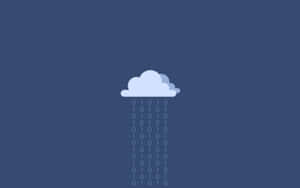 雲端圖示在藍色背景上滴落二進位代碼 — 簡約 壁紙