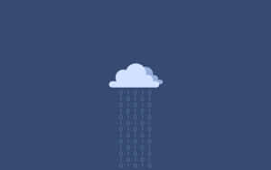 雲端圖示在藍色背景上滴落二進位代碼 — 海灘日落 壁紙