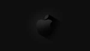 黑色Apple標誌，在深色背景上有柔和的陰影 — 4K Apple 壁紙