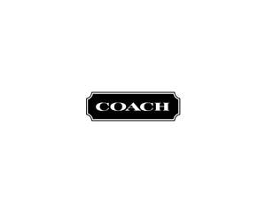 白色背景上的黑色矩形標誌，帶有白色 COACH 文字 — Off white 標誌 壁紙