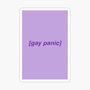 紫色文字 gay panic 在薰衣草背景上。 — 恐慌 壁紙