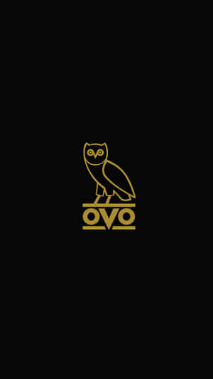 金色貓頭鷹標誌，OVO文字，黑色背景 — iPhone 8 動態 壁紙
