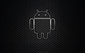 六角網格背景上的Android機器人標誌 — 可愛的機器人 壁紙