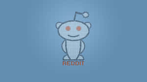 一個由重複的reddit文字在藍色背景上組成的機器人。 — 低對比 壁紙