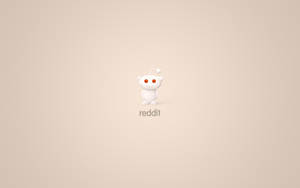 白色外星人吉祥物，橙色眼睛和天線，居中在米色背景上，帶有reddit文字。 — 美學粉色GIF 壁紙