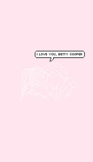 兩個人在接吻，對話框寫著「I LOVE YOU BETTY COOPER」，背景為粉紅色。 — 可愛又粉嫩 壁紙