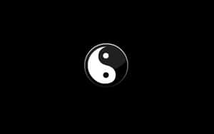 黑色背景上的黑白陰陽符號 — 無限符號 壁紙