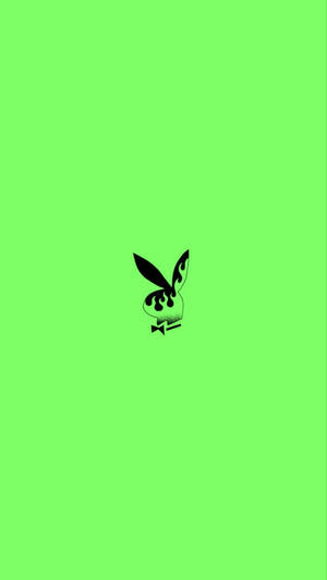 黑色Playboy兔子標誌在亮綠色背景上 — 花花公子 GIF 壁紙
