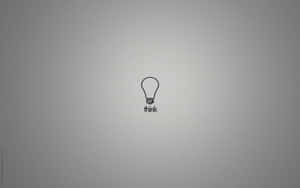 一個簡單的黑色線條燈泡圖案，下方有「think」字樣，背景為灰色。 — 燈泡 壁紙