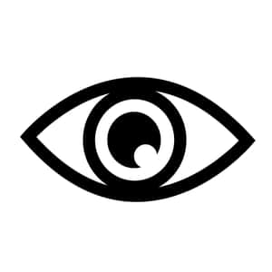 黑白極簡眼睛圖示 — iPad (A16) 壁紙