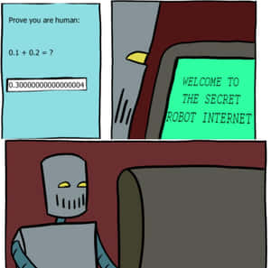機器人解數學 CAPTCHA 以進入秘密機器人網際網路。 — 搞笑迷因 壁紙