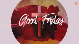 水彩背景上帶有十字架的Good Friday文字。 — 耶穌受難日 壁紙