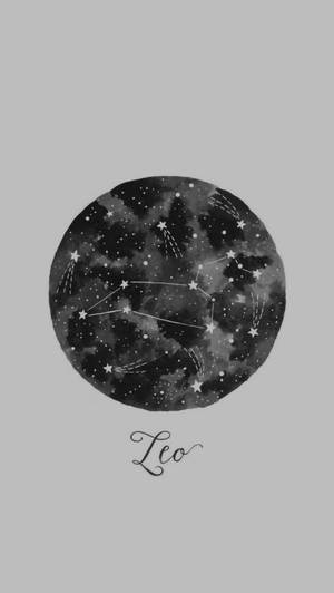 水彩插圖，描繪獅子座星座，帶有星星和條紋。