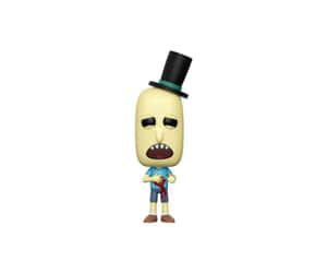 戴著黑色高頂帽和血跡斑斑襯衫的卡通角色Funko Pop人偶。