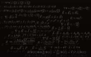 在深色背景上帶有發光科學方程式的Wallpaper。 — 書桌 壁紙