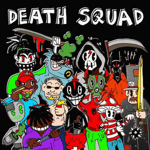 一個卡通死亡小隊，有多樣化的角色手持武器。 — Lil Darkie 壁紙