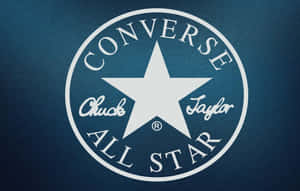 Converse Chuck Taylor All Star 標誌在藍色牛仔布背景上 — Converse 標誌 壁紙