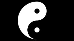 黑色背景上的黑白陰陽符號 — 靈性美學 壁紙