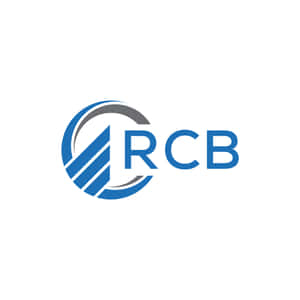 帶有藍色圓形圖形和RCB文字的企業標誌。 — iPad Air 壁紙