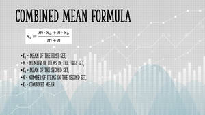用於組合平均值的數學公式，帶有網格紙背景上的條形圖和折線圖。 — 教育 壁紙