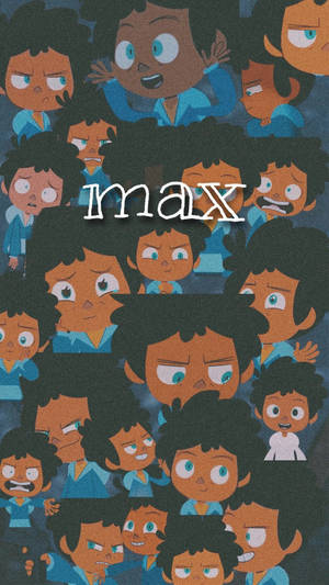 帶有卡通面孔和「max」一詞的Wallpaper — 心情不好 GIF 壁紙