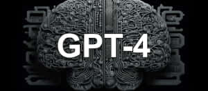 一個由電路板製成的大腦，上面覆蓋著 GPT-4 文字。 — Pixel 4 壁紙