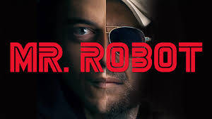戴太陽眼鏡和露眼的男人分裂面孔，紅色文字 MR ROBOT — 機器人 壁紙