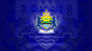 Persib Bandung足球俱樂部徽章，獅子和波浪，藍色背景 — 標誌 壁紙